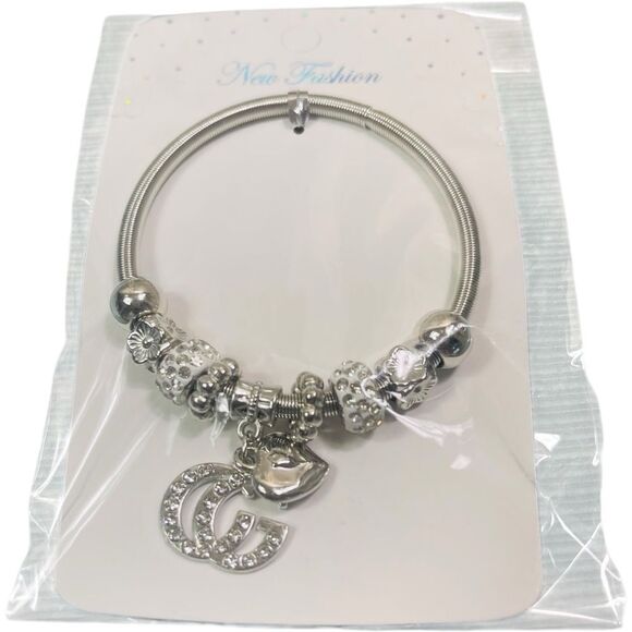Fashion Silver GG Stretch Charm Bracelet - Picture 2 of 2
